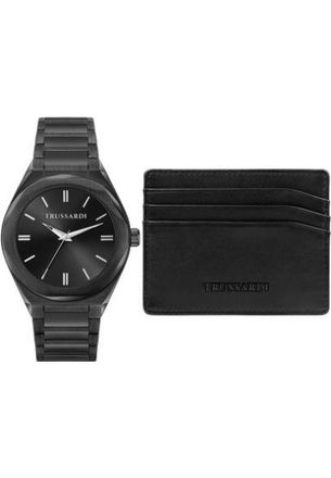 Trussardi R2453156007 Mens Watch and Wallet Gift Set - Black - One Size