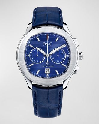 Piaget Polo S 42mm Chronograph Watch w/ Alligator Strap