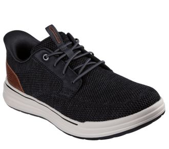 Skechers Mens Sterling Ramone Slip-On Sneakers, Black Knitted Mesh, 8.5 UK