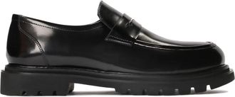 Kazar Zwarte Loafers met Dikke Zool - Heren - Loafers - Zwart - 39 EU - Leer - Schoenen