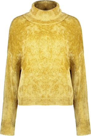 Herno Elegant Yellow Sweater With High Collar