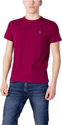 U.S.Polo Association Crew Neck Tee Classic Fit - Heren - T-shirts - Rood - S - Katoen - Tops