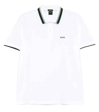 HUGO BOSS White Cotton Logo Polo