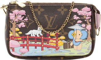 Louis Vuitton Brown Monogram Canvas Vivienne Japanese Garden Mini Pochette Accessories (Authentic Pre-Loved)