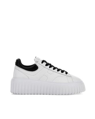 Hogan White H-Stripes Nappa Leather Sneakers
