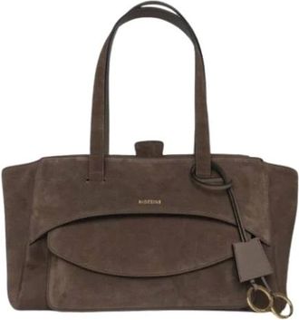 Hidesins Shoulder Bags, female, Brown, Size: ONE SIZE Basset Suede Chocolat