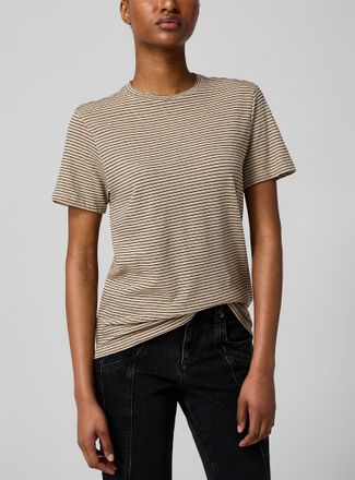 Isabel Marant Womens Zewel cotton-linen blend striped T-shirt