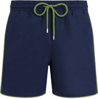 Vilebrequin Maurice Linen Zwemshort Effen - Heren - Strandmode - Blauw - L - Linnen - Badmode