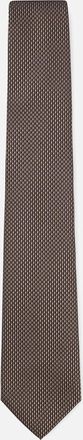 HUGO BOSS Mens Micro-Pattern Tie in Silk Jacquard - Cream - Size: ONE size