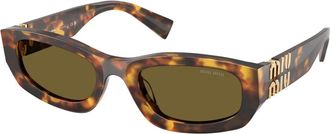Miu Miu MU B04S Zonnebril - Dames - Zonnebrillen - Bruin - 53 MM - Accessoires