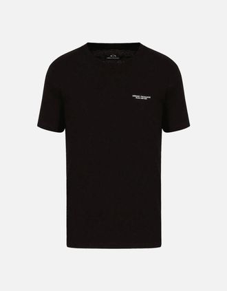 A|X Armani Exchange Mens Cotton Milano Print Black T-Shirt - Size: 44