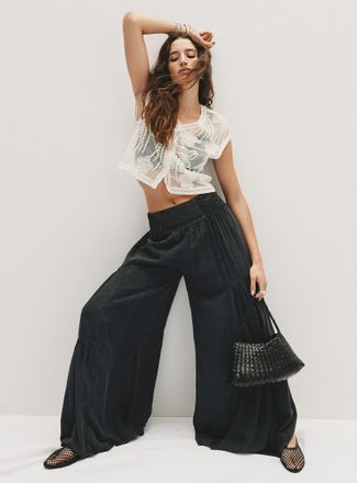 Icone Womens Faded tiered wide-leg pant
