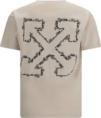 Off-white Mens Beige Cotton T-Shirt