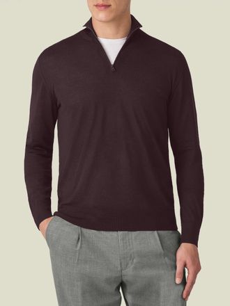 Luca Faloni Grape Silk-Cashmere Zip-up
