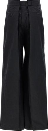 Maison Margiela Womens Black Cotton Casual Pants