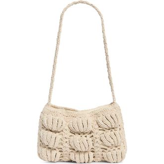 Jessica McClintock Juniper Beaded Knit Shoulder Bag in Natrual at Nordstrom Rack