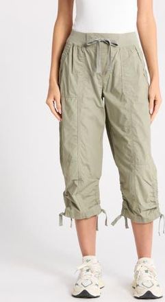 DKNY Peached Poplin Convertible Utility Pants in Bay Leaf at Nordstrom Rack, Size X-Large