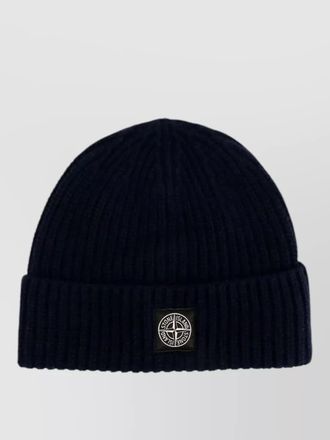 Stone Island ribbed virgin wool beanie