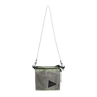 And Wander Cross Body Bags, male, Green, Size: ONE SIZE Nylon Shoulder Bag With Logo