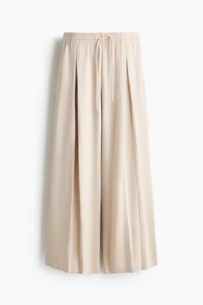H&M Kordelzughose mit Falten - Hellbeige