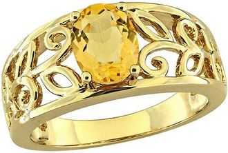 Rina Limor Gold Over Silver 1.20 Ct. Tw. Citrine Filigree Ring