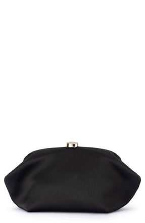Olga Berg Karina Satin Frame Clutch in Black at Nordstrom