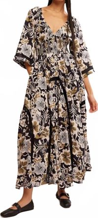 Free People Printed Dixi Maxi Dress In Black Combo