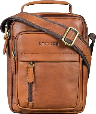 STILORD Ruben Mens Leather Crossbody Bag Small Shoulder Bag Vintage Messenger Bag Genuine Leather for Everyday Work Travel Office Tablet 10.9 Inch Colour:Cogn