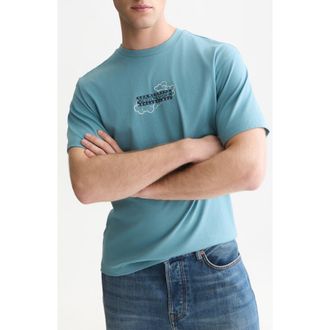 Scotch & Soda Relaxed Fit Graphic T-Shirt in Adriatic Blue at Nordstrom, Size Large