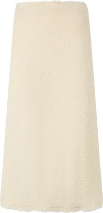 Alberta Ferretti Midi rok met franjes - Dames - Midirokken - Beige - L - Wol - Rokken