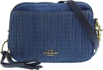 Coach Pre-owned Denim crossbody-bags - Dames - Vintage Schoudertas - Blauw - ONE Size - Denim - Vintage