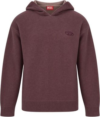 Diesel K-Pickled Hoodie - Heren - Hoodies - Paars - M - Wol - Hoodies & sweatvesten