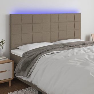 vidaXL Cabecero Con Luces Led Tela Gris Taupe 160x5x118/128 Cm Vidaxl