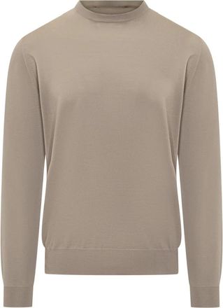 FILIPPO DE LAURENTIIS Rondgebreide Trui - Heren - Ronde hals truien - Grijs - 3XL - Wol - Truien & Vesten