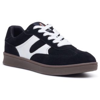 Hush Puppies Maura Su&egrave;de Dames Zwart/Wit Sneakers