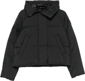 Canada Goose Zwarte Gewatteerde Hoodie Gewatteerd - Dames - Gewatteerde jassen - Zwart - S - Polyester - Jassen