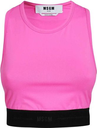 Msgm Sportieve Tanktop met Elastische Tailleband - Dames - Tops zonder mouwen - Roze - XS - Tops