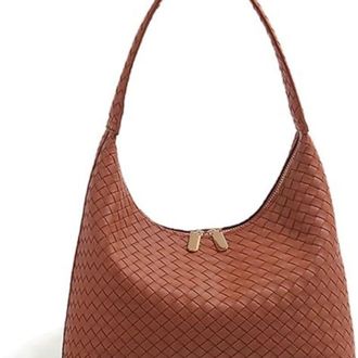 Seward Leather Hobo Bags for Women Small Soft Shoulder Purse Slouchy Tote Handbags with Double Zipper Design