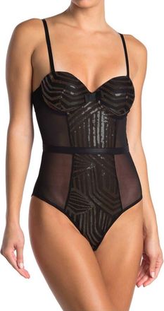 Secret Lace Sequin Panel Bodysuit in Black at Nordstrom Rack, Size Medium
