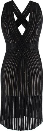 Zuhair Murad Black Embellished Stretch Silk Sheer Panelled Mini Dress Size XS