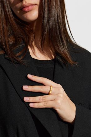 AllSaints Ring With Engraved Logo, Womens, Gold