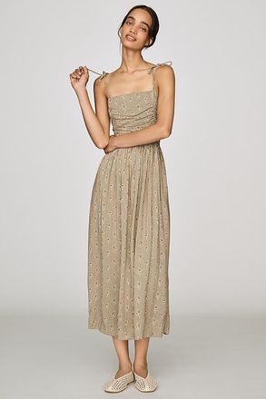 Saltwater Luxe Cotton Blend Floral Midi Dress