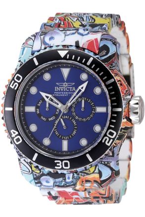 Invicta Pro Diver 47856 Heren Horloge - Quartz Uurwerk - Roestvrij Staal met blauwe Wijzerplaat - 49mm