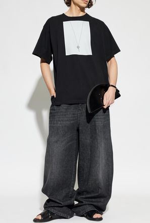Maison Margiela T-shirt With Print, Mens, Black