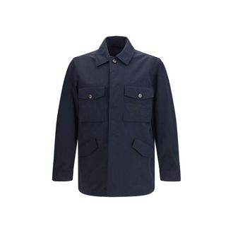 Burberry Blue Polyamide Mens Coat