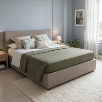 Talamo Italia Talamo Italia - Cama Matrimonial Bice, Cama Contenedor Con Tapizado En Ecopiel, 100% Made In Italy, Apertura Frontal, Adecuado Para Colch&oacute;n Cm 160x200