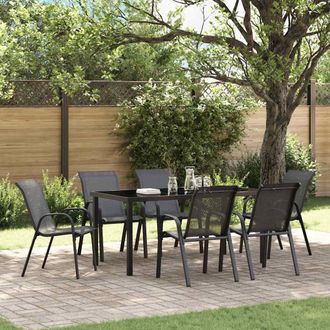 vidaXL Vidaxl - Sillas De Jard&iacute;n Apilables 6 Unidades Textilene Negro