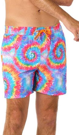 OppoSuits Mr. Tie Dye Swim Trunks in Blue Multi Tie Dye at Nordstrom, Size Xx-Large