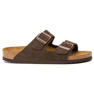 Birkenstock Arizona Soft Footbed Suede Unisex Slides Sandals - Mocca - Size:UK 10.5