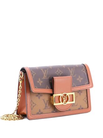 Louis Vuitton Dauphine Chain Wallet Reverse Monogram Canvas clutch bag - women - Fabric - One Size - Brown